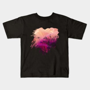 Abstract Art - Pink Falcon Heart Kids T-Shirt
